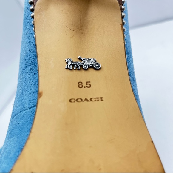 Coach Women’s Sz 8.5B Waverly Pumps in Light Blue Suede Heels Wedding Bride - Picture 9 of 16